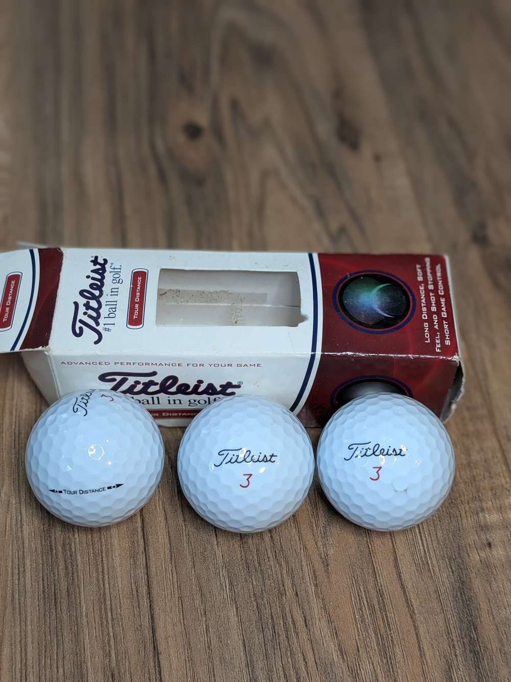 Titleist White Golf Balls with Red Numbering - Pack of 3